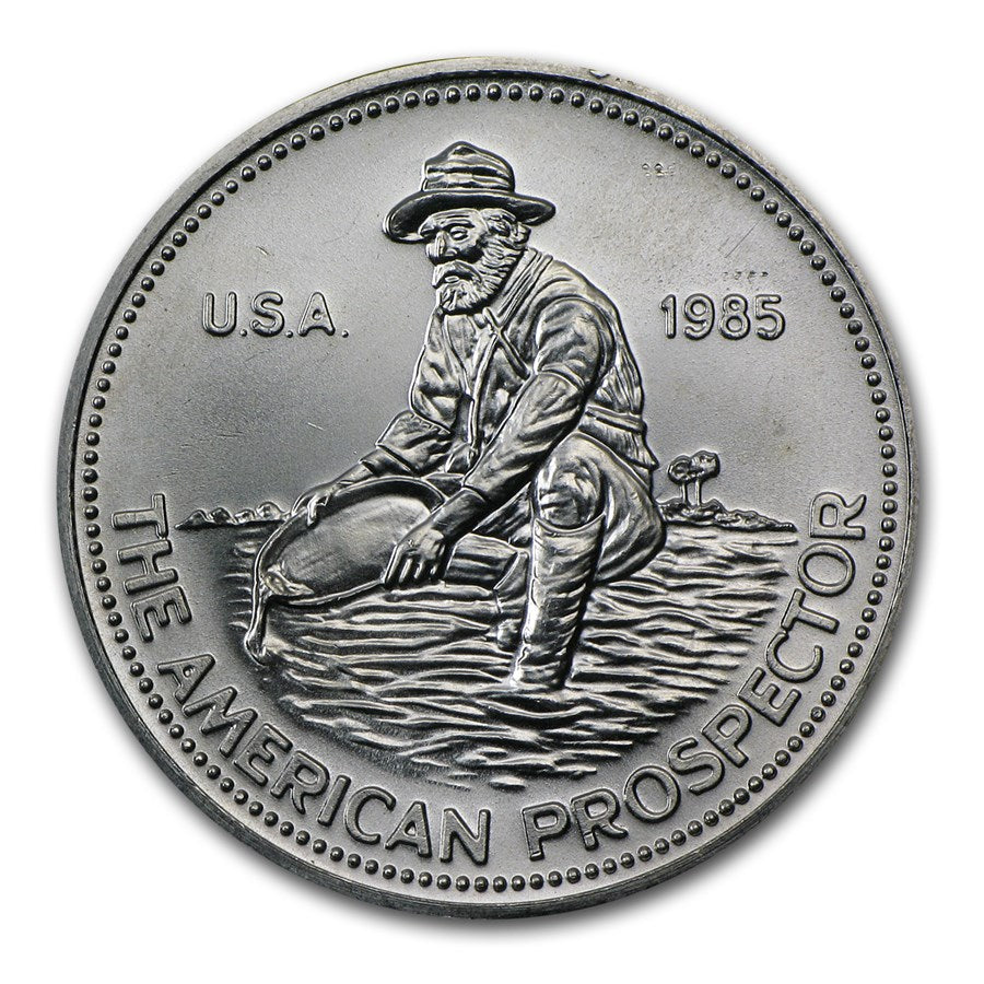 1985 American Prospector 1 Troy Oz Silver Round Mint Condition