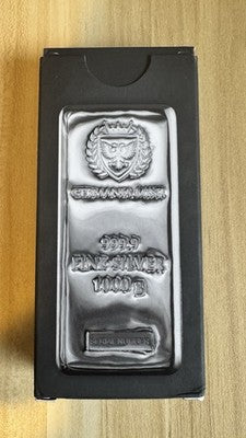 New Germania Mint Kilo Silver Bar - 1 Kilo (32.151 Troy Oz), 999.9 Pure – Mint Wrapped