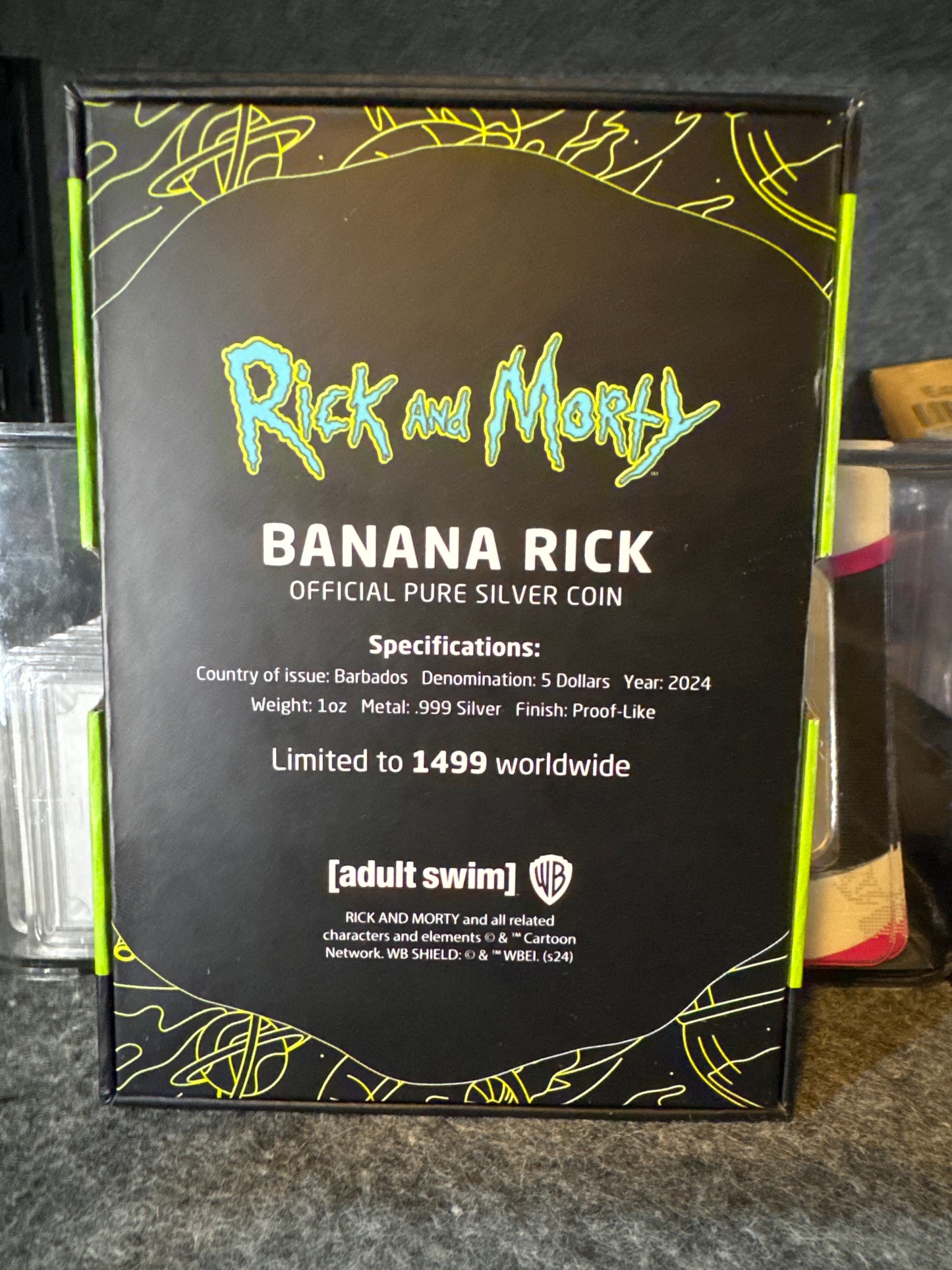2024 1oz Limited Edition Pure .999 Silver Coin Rick & Morty Banana Rick Barbados