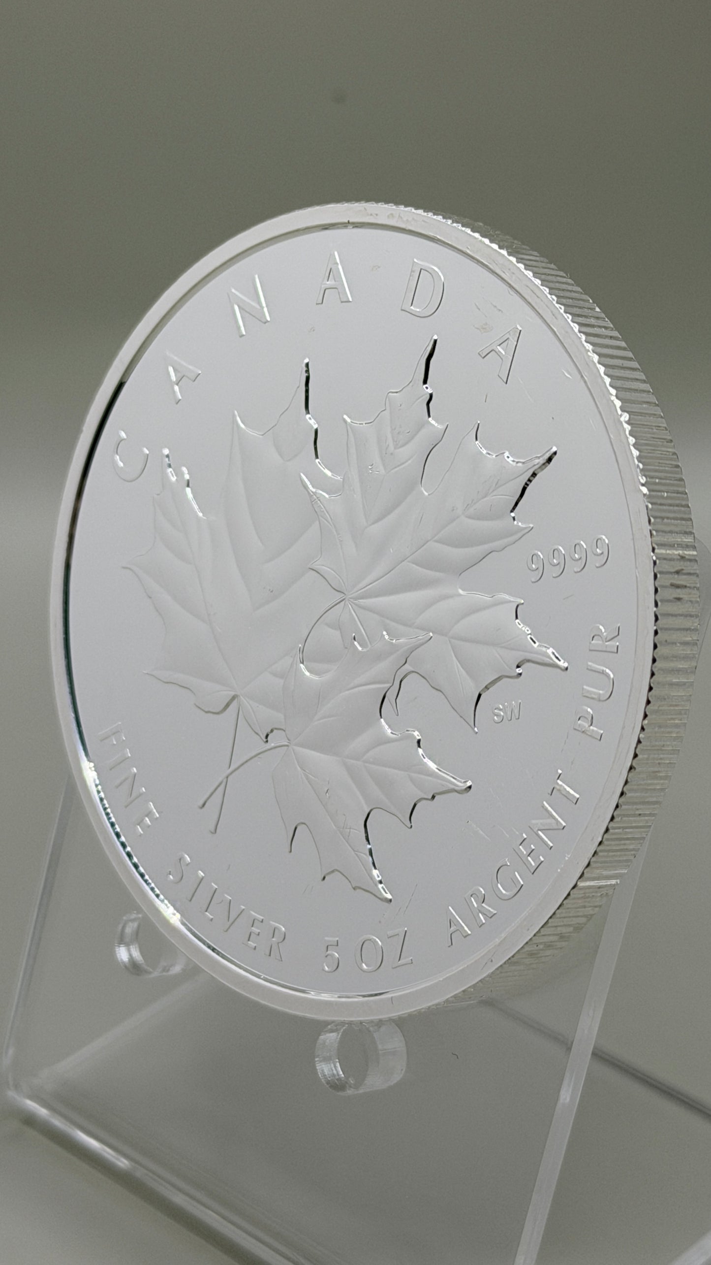 2025 Silver Canadian Triple Maple Leaf - 5 oz 9999 Silver $50 Coin BU