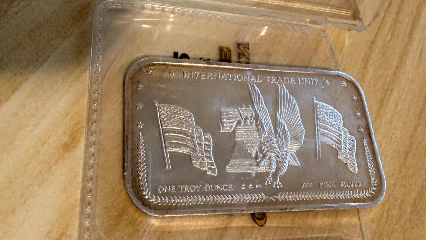 .999 Fine Silver Trade Unit Bar Made USA Pure Silver