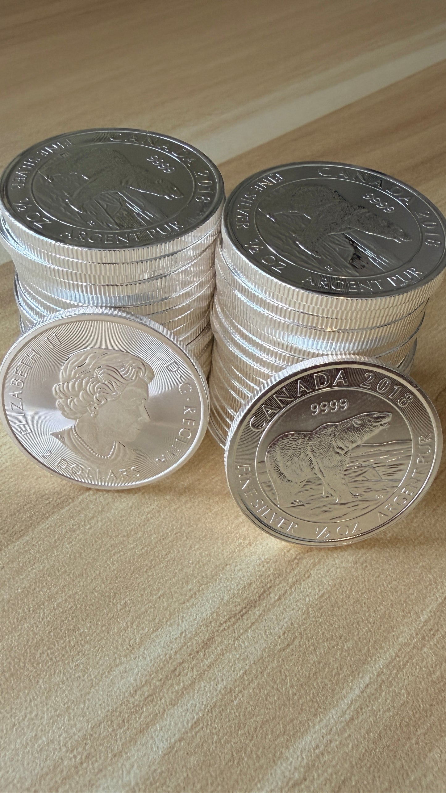 2018 Canadian Polar Bear 1/2 oz Silver Coin 9999 Fine Silver Round BU