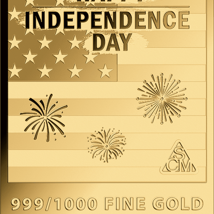 Happy Independence Day 1/1000 oz Gold Medal in Card (03/20)