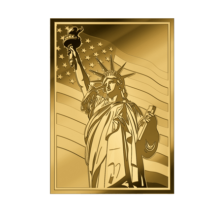 USA Happy Independence Day 1/1000 oz Pure Gold Bar in Card