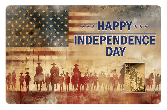 USA Happy Independence Day 1/1000 oz Pure Gold Bar in Card
