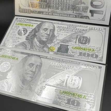$100 Silver US Currency Strike Note Genventro