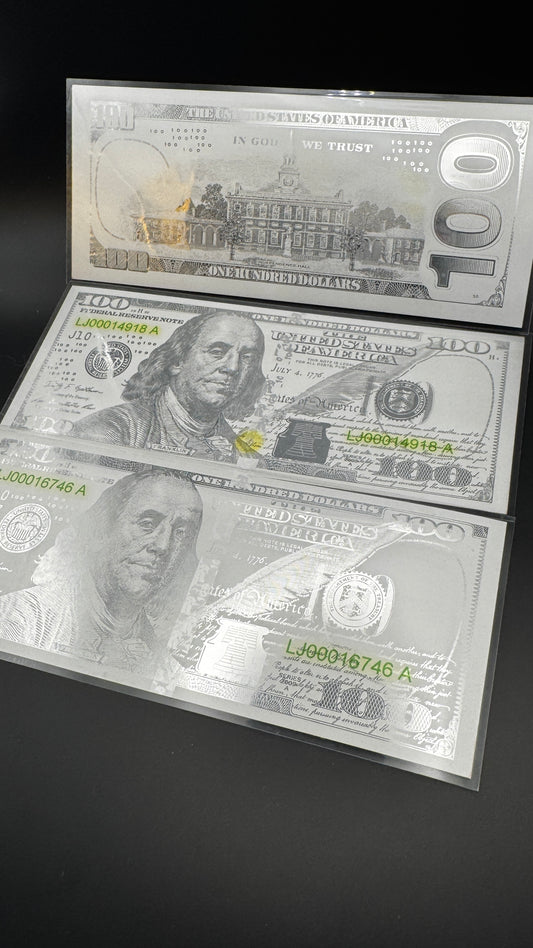 $100 Silver Currency Strike Note