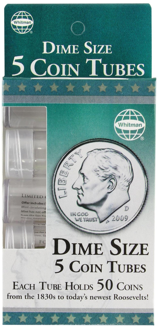 Whitman Dime Size 5 Coin Tubes