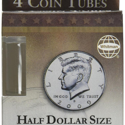 Whitman Half Dollar Size Coin Tubes: 4-Count