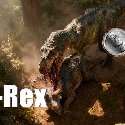 2026 Liberia T-Rex 1/1000 oz Platinum Coin in Card (03/10)