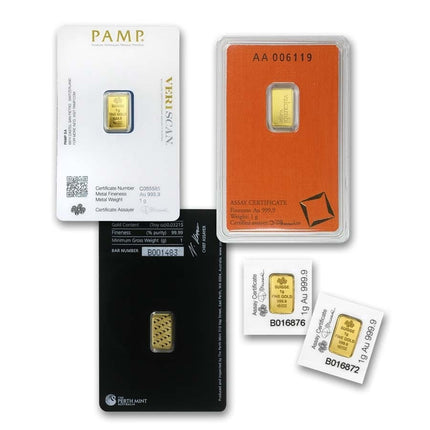 1 gram gold bar brand name in assay 195283 rev