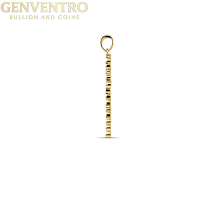 14K Gold Gold Nugget Cross Pendant 925 Sterling Silver MORF