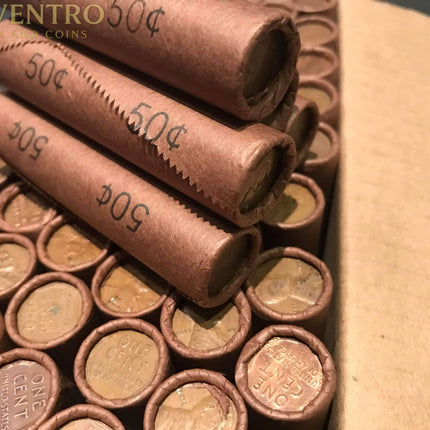 TIGHTLY CRIMPED ROLLS OF OLD WRAPPED WHEAT PENNIES Wholesale Wheat Cents