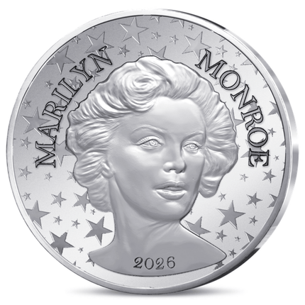 2026 france marilyn monroe 13g silver coin in card (05/18) options: original mint packaging