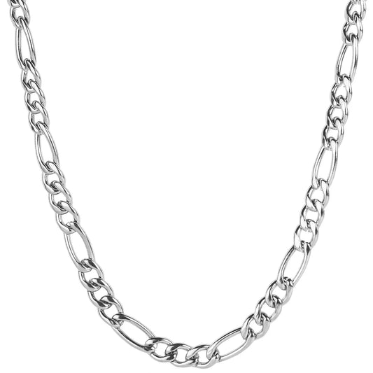 Men's Figaro Stainless Steel Chain Necklace (7mm) - 24"