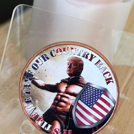 Donald Trump Time We Take Our Country Back 1 oz Pure Copper Colorized Round Genventro