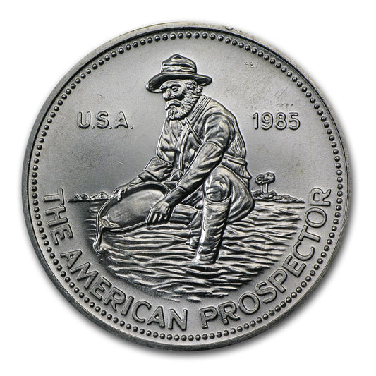 1985 American Prospector 1 Troy Oz Silver Round Mint Condition