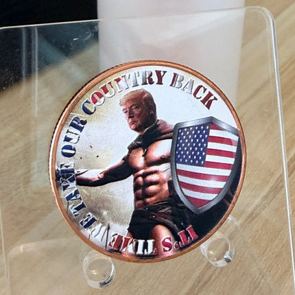 Donald Trump Time We Take Our Country Back 1 oz Pure Copper Colorized Round Genventro