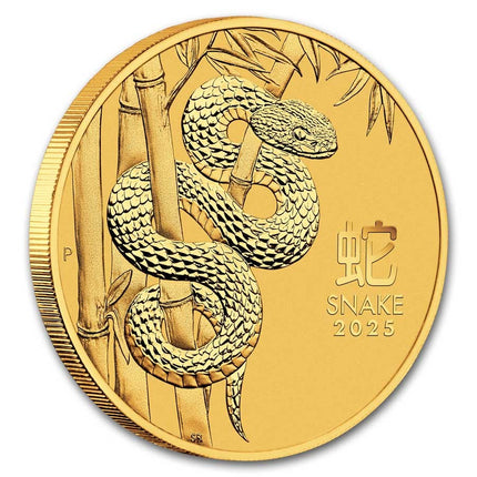 2025 australia 1 10 oz gold lunar snake bu series iii 302711 rev