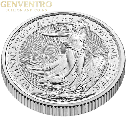 1/4 oz Royal Mint .999 Fine Silver Britannia - 20 Tubes Genventro Bullion and Coins