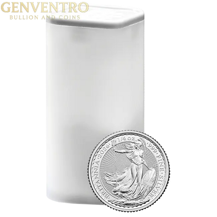 1/4 oz Royal Mint .999 Fine Silver Britannia - 20 Tubes Genventro Bullion and Coins