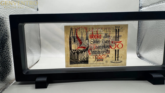 Uncirculated Luebeck 50 Pfennig 5 Pieces Notgeld Set, 1921, Mehl 831.2, Unc in Frame Genventro