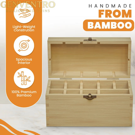 9 Slotted Large Wooden Bamboo Handcrafted Storage Box for Gold Silver Platinum Acid Jewelry Test Kit and Supplies GOLD TESTING EQUIPMENT