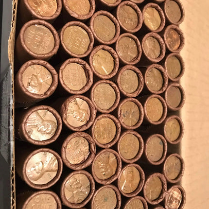 TIGHTLY CRIMPED ROLLS OF OLD WRAPPED WHEAT PENNIES Wholesale Wheat Cents