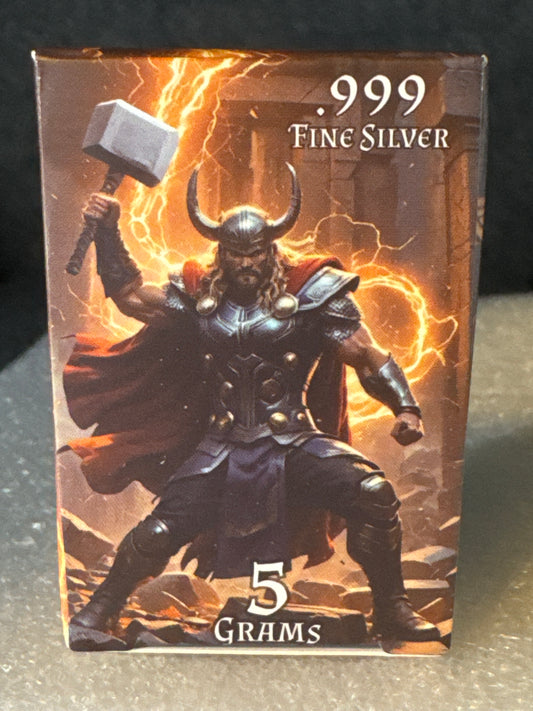 .999 Fine Silver, Pan Silver Company 5 Gram Bar Limited Thor