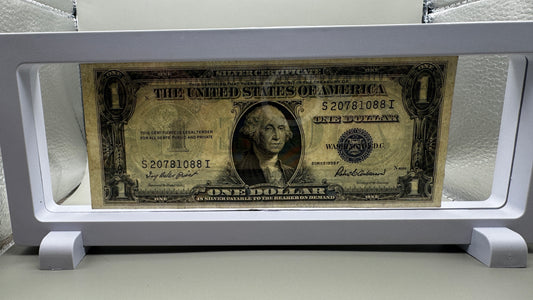 Framed 1935 US Silver Certificate $1 Blue Seal Note Legal Tender