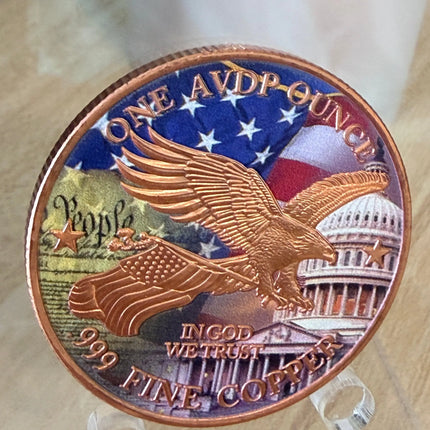 Trump Time We Take Our Country Back 2 x 1 oz Pure Copper Colorized Rounds Genventro