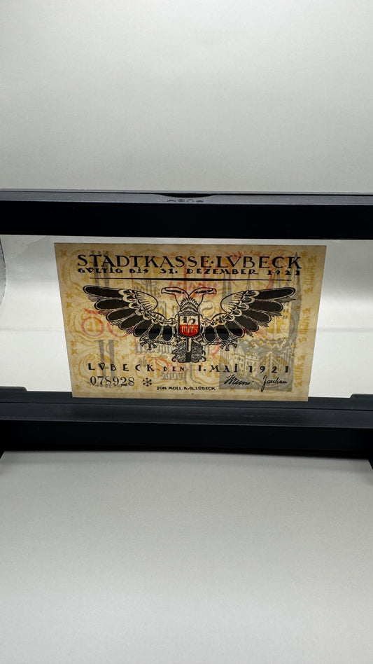 Uncirculated Luebeck 50 Pfennig 5 Pieces Notgeld Set, 1921, Mehl 831.2, Unc in Frame