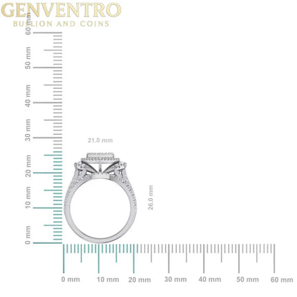 10K White Gold Womens Round Diamond Big Bridal Heart Shape Ring 1 Cttw Diamond World