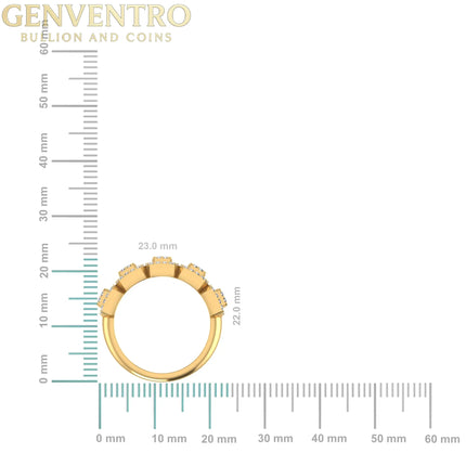 10K Yellow Gold Round Baguette Diamond Designer Womens Band Ring SZ 7 1/2 Cttw Diamond World