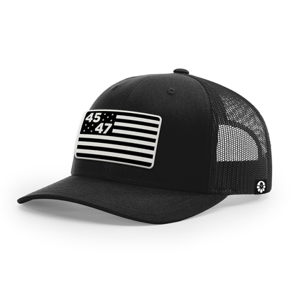 45th & 47th President Flag Hat (Monochrome)