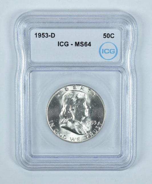 1953-D Franklin Half Dollar MS64 FBL ICG