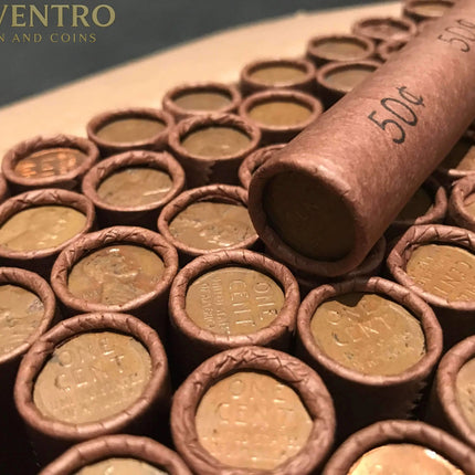TIGHTLY CRIMPED ROLLS OF OLD WRAPPED WHEAT PENNIES Wholesale Wheat Cents