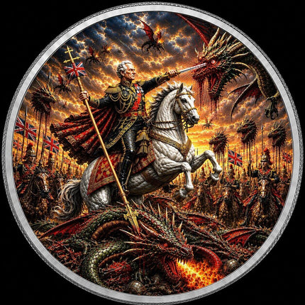 2026 great britain king charles slaying the dragons 1 oz silver coin (05/26)