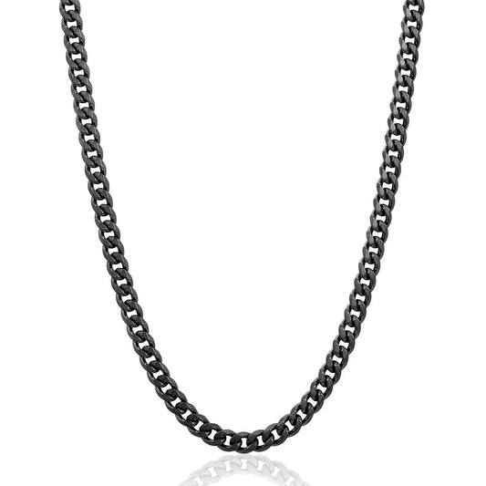 Invicta Jewelry Curb Chain Steel Necklace (6mm) - 24"