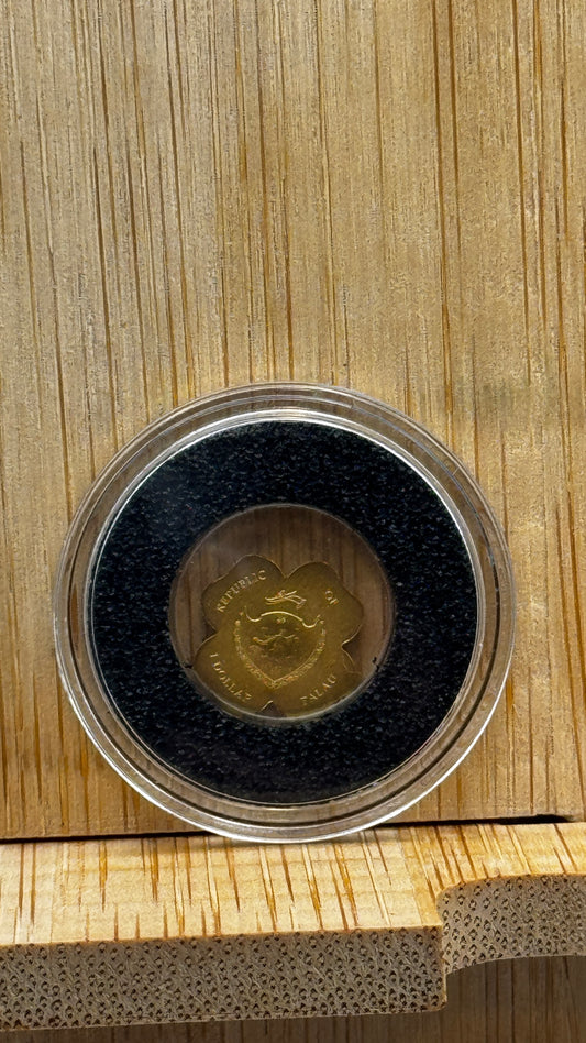 $1 Pure .9999 Republic of Palau Gold 4 Leaf Clover .5 gram coin