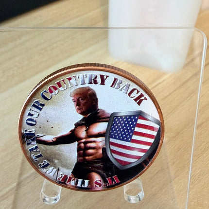 Trump Time We Take Our Country Back 2 x 1 oz Pure Copper Colorized Rounds Genventro