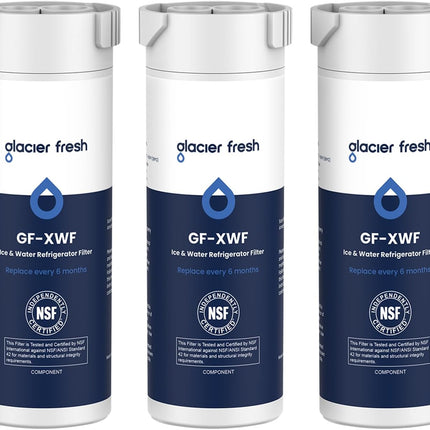 GLACIER FRESH XWF Replacement for GE XWF Refrigerator Water Filter 3 Pack