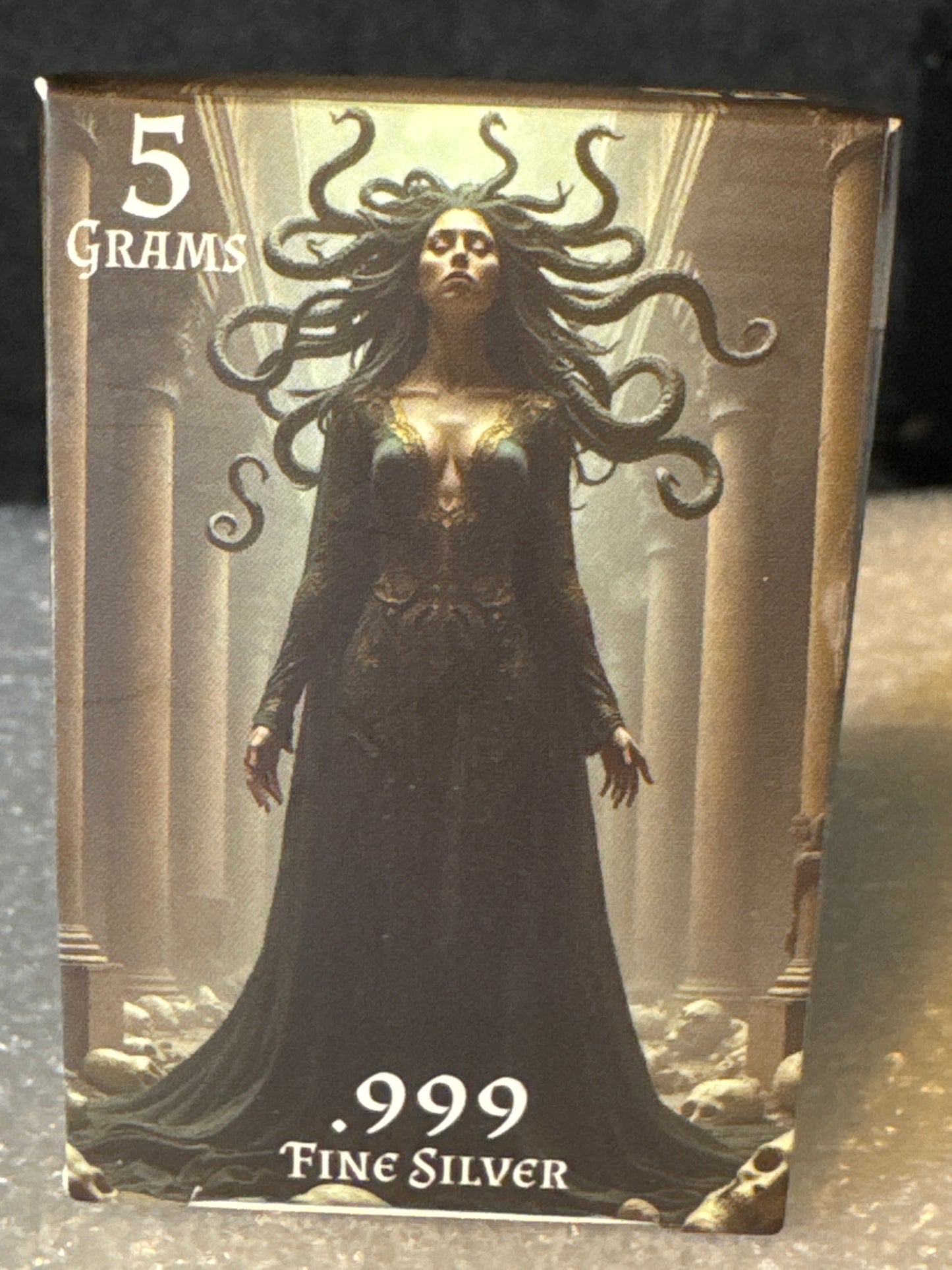 .999 Fine Silver, Pan Silver Company 5 Gram Bar Limited Medusa