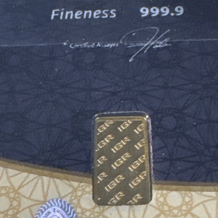 1/2 Gram Gold Bar - Istanbul Gold Refinery with Assay Certificate Card Genventro