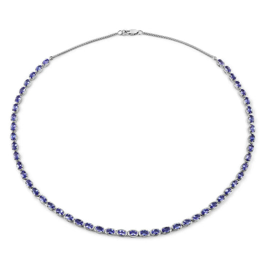 10.00 Carat Genuine Tanzanite .925 Sterling Silver Necklace
