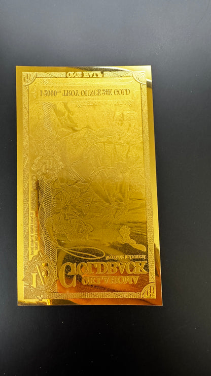 Oklahoma 1/2 pure.999 GOLD - Goldback note (2025 1/2000)