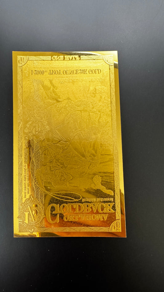 Oklahoma 1/2 pure.999 GOLD - Goldback note (2025 1/2000)