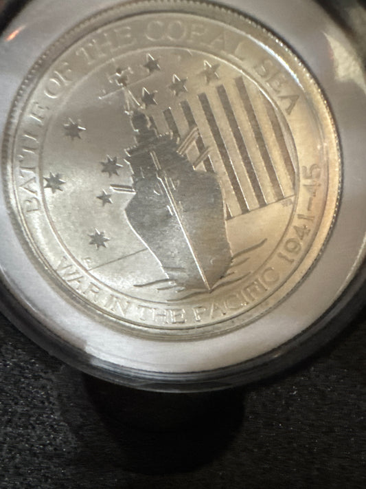 2014 AUS 1/2 oz. .999 fine silver BATTLE OF THE CORAL SEA Coin