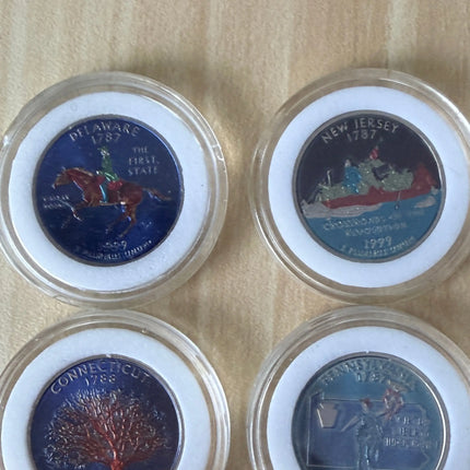 1999 Colorized Statehood Quarters - Lot of 4 Genventro