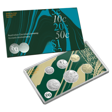 2026 australia 60th ann. of decimal coinage 6 coin unc set in stock items, collectible coins